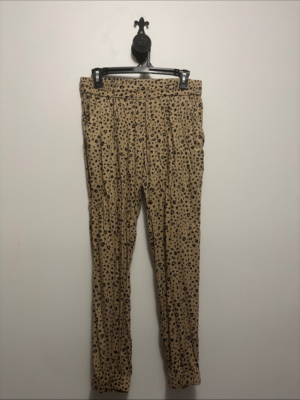 Sunday Best Beige Leopard-Print Skinny Joggers